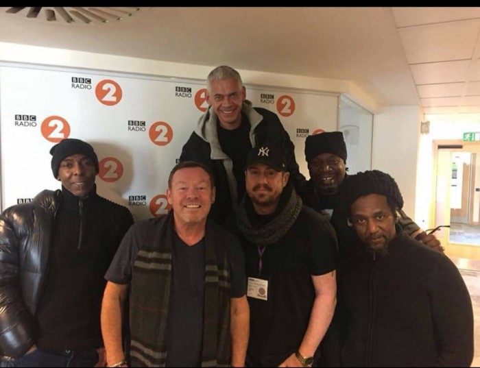 Some of the UB40 guys in the Radio 2 studio.